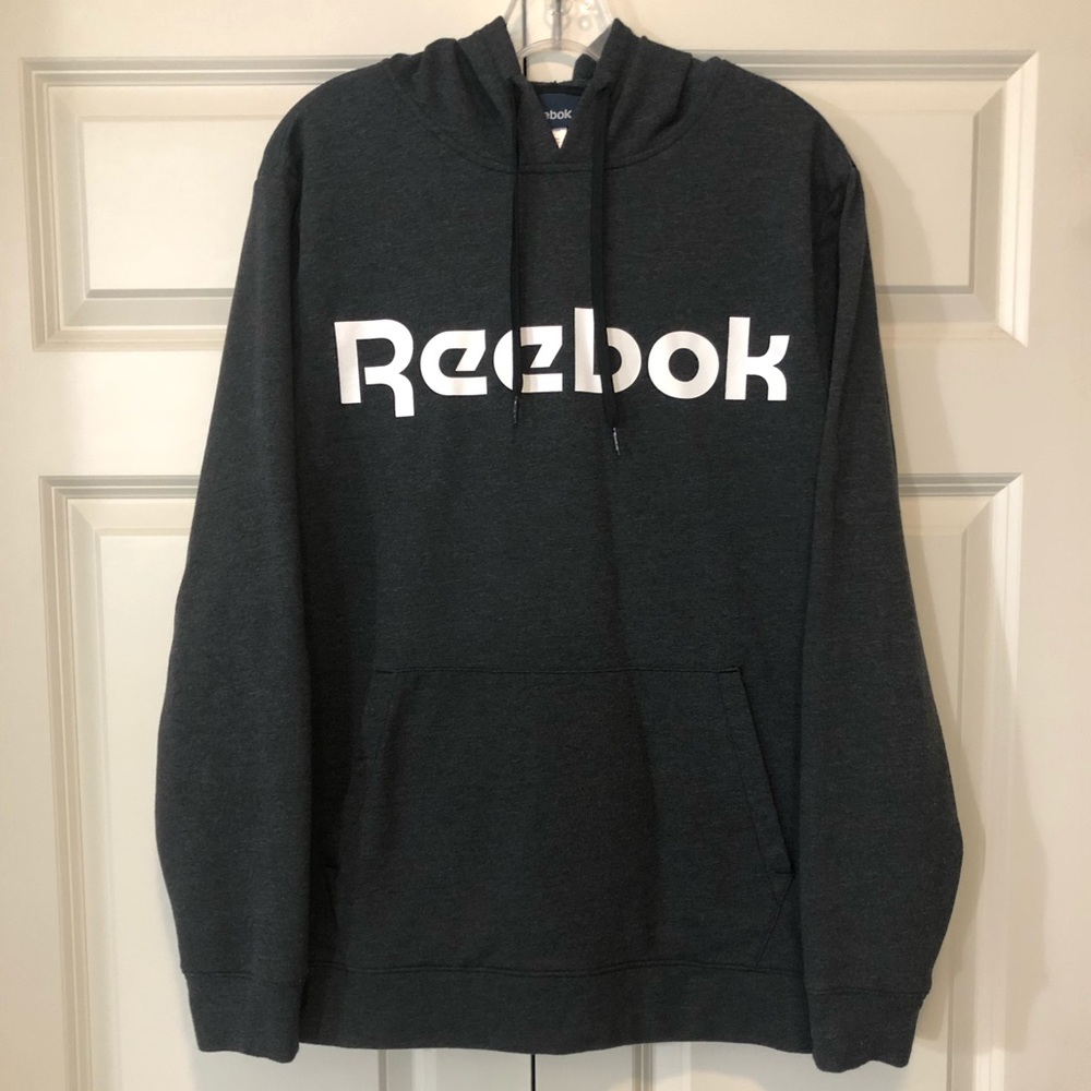 Men’s Reebok Grey Hoodie Sweatshirt, Size Medium